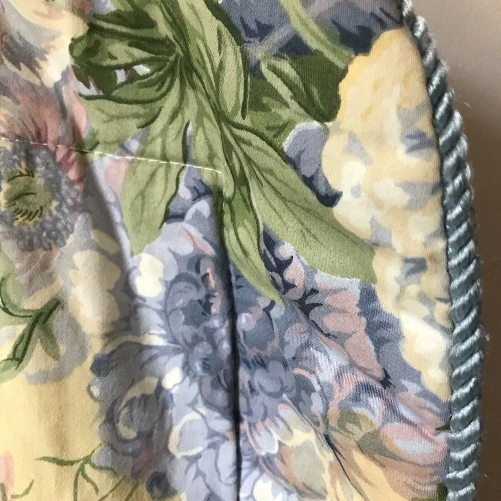 Waverly blossom hill peonies garden sham decorative blue piping rectangle yellow